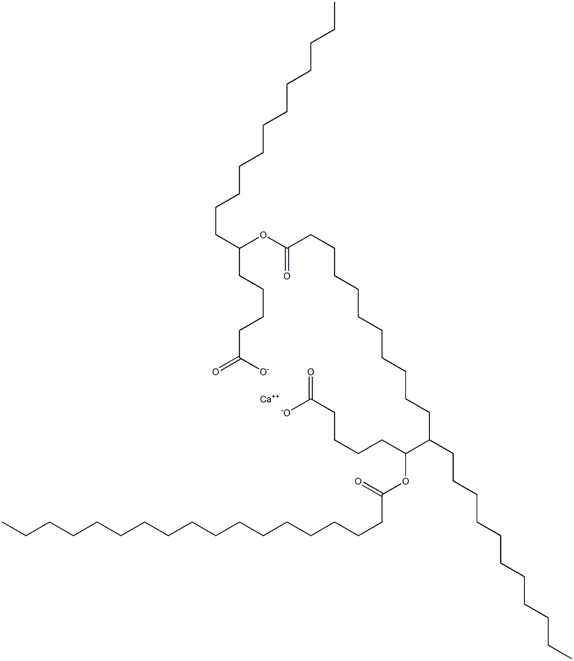 Bis(6-octadecanoyloxyoctadecanoic acid)calcium salt Struktur