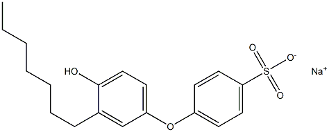 4'-Hydroxy-3'-heptyl[oxybisbenzene]-4-sulfonic acid sodium salt Struktur