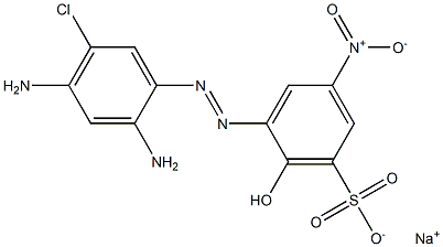 Sodium salt of 2-(2-hydroxy-5-nitro-3-sulfophenylazo)-4-chloro-1,5-diaminobenzene Struktur