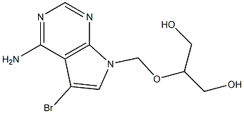 4-Amino-5-bromo-7-(2-hydroxy-1-hydroxymethylethoxymethyl)-7H-pyrrolo[2,3-d]pyrimidine Struktur