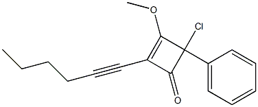 2-(1-Hexynyl)-4-phenyl-4-chloro-3-methoxycyclobuta-2-en-1-one Struktur