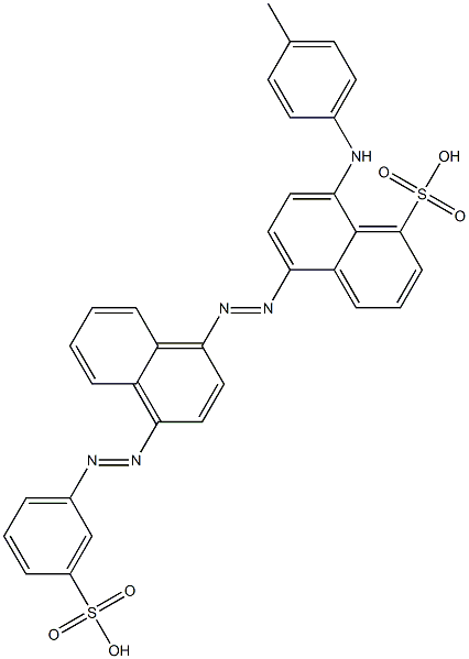 8-(4-Methylphenylamino)-5-[4-(3-sulfophenylazo)-1-naphthalenylazo]-1-naphthalenesulfonic acid Struktur