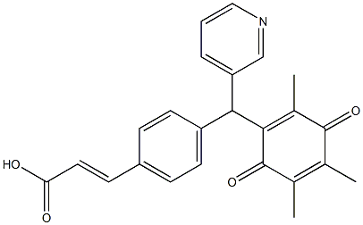 3-[4-[(3-Pyridinyl)(2,4,5-trimethyl-3,6-dioxo-1,4-cyclohexadienyl)methyl]phenyl]acrylic acid Struktur