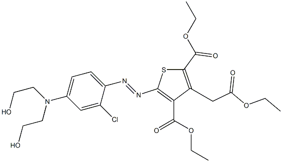 5-[[4-[Bis(2-hydroxyethyl)amino]-2-chlorophenyl]azo]-2,4-bis(ethoxycarbonyl)-3-thiopheneacetic acid ethyl ester Struktur