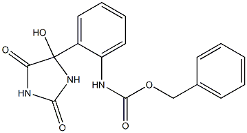 N-[2-[(Tetrahydro-2,4-dioxo-5-hydroxy-1H-imidazol)-5-yl]phenyl]carbamic acid benzyl ester Struktur