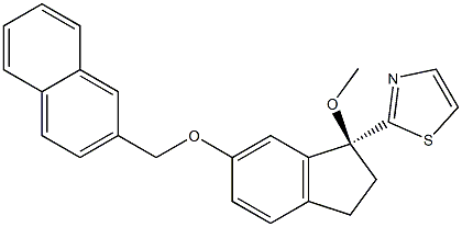 2-[[(R)-2,3-Dihydro-1-methoxy-6-[(2-naphthalenyl)methoxy]-1H-inden]-1-yl]thiazole Struktur