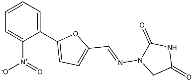 1-[[[5-(2-Nitrophenyl)-2-furanyl]methylene]amino]-2,4-imidazolidinedione Struktur