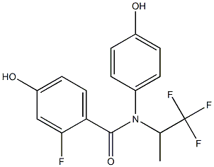 2-Fluoro-4-hydroxy-N-(4-hydroxyphenyl)-N-(2,2,2-trifluoro-1-methylethyl)benzamide Struktur