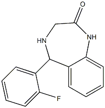 1,3,4,5-Tetrahydro-5-(2-fluorophenyl)-2H-1,4-benzodiazepin-2-one Struktur