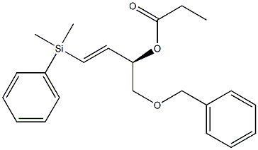 Propionic acid [(R,E)-1-(phenyldimethylsilyl)-4-(benzyloxy)-1-buten-3-yl] ester Struktur