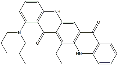 1-(Dipropylamino)-13-ethyl-5,12-dihydroquino[2,3-b]acridine-7,14-dione Struktur