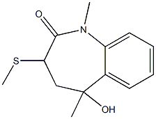 1,5-Dimethyl-3-(methylthio)-5-hydroxy-4,5-dihydro-1H-1-benzazepin-2(3H)-one Struktur