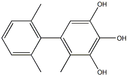 5-(2,6-Dimethylphenyl)-4-methylbenzene-1,2,3-triol Struktur