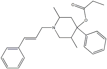 2,5-Dimethyl-4-phenyl-1-(3-phenyl-2-propenyl)piperidin-4-ol propionate Struktur