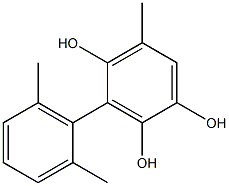 5-Methyl-3-(2,6-dimethylphenyl)benzene-1,2,4-triol Struktur