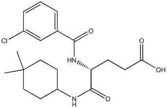 (R)-4-(3-Chlorobenzoylamino)-5-oxo-5-(4,4-dimethylcyclohexylamino)valeric acid Struktur