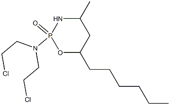 Tetrahydro-2-[bis(2-chloroethyl)amino]-6-hexyl-4-methyl-2H-1,3,2-oxazaphosphorine 2-oxide Struktur