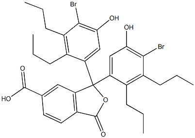 1,1-Bis(4-bromo-5-hydroxy-2,3-dipropylphenyl)-1,3-dihydro-3-oxoisobenzofuran-6-carboxylic acid Struktur