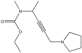 N-Methyl-N-[1-methyl-4-(1-pyrrolidinyl)-2-butynyl]carbamic acid ethyl ester Struktur