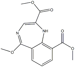 5-Methoxy-1H-1,4-benzodiazepine-2,9-dicarboxylic acid dimethyl ester Struktur