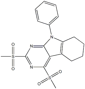 5,6,7,8-Tetrahydro-2,4-bis(methylsulfonyl)-9-phenyl-9H-pyrimido[4,5-b]indole Struktur