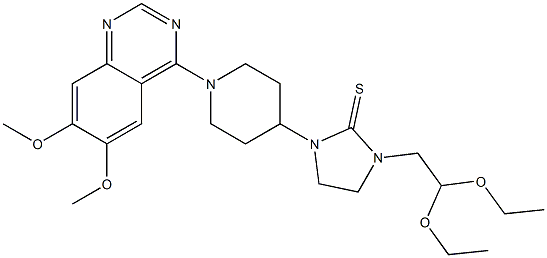 1-[1-(6,7-Dimethoxyquinazolin-4-yl)piperidin-4-yl]-3-(2,2-diethoxyethyl)imidazolidine-2-thione Struktur