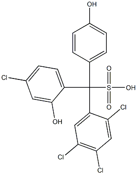 (4-Chloro-2-hydroxyphenyl)(2,4,5-trichlorophenyl)(4-hydroxyphenyl)methanesulfonic acid Struktur