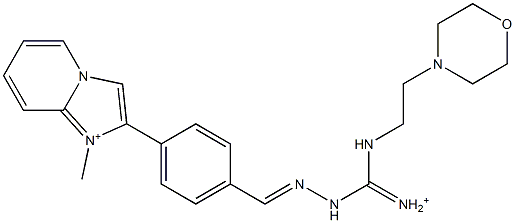 2-[4-[2-[Iminio[2-(4-morpholinyl)ethylamino]methyl]hydrazonomethyl]phenyl]-1-methylimidazo[1,2-a]pyridin-1-ium Struktur