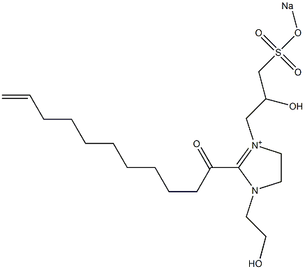 1-(2-Hydroxyethyl)-3-[2-hydroxy-3-(sodiooxysulfonyl)propyl]-2-(10-undecenoyl)-2-imidazoline-3-ium Struktur