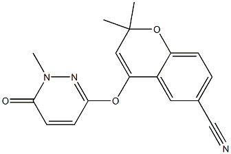 2,2-Dimethyl-4-[(1,6-dihydro-1-methyl-6-oxopyridazin)-3-yloxy]-2H-1-benzopyran-6-carbonitrile Struktur