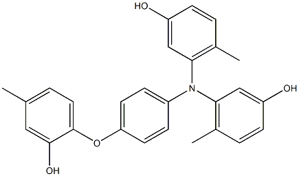 N,N-Bis(3-hydroxy-6-methylphenyl)-4-(2-hydroxy-4-methylphenoxy)benzenamine Struktur