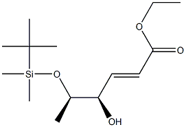 (2E,4R,5R)-4-Hydroxy-5-(tert-butyldimethylsiloxy)-2-hexenoic acid ethyl ester Struktur