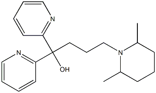 4-(2,6-Dimethyl-1-piperidinyl)-1,1-bis(2-pyridinyl)-1-butanol Struktur