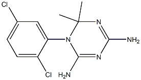 2,4-Diamino-6,6-dimethyl-5,6-dihydro-5-(2,5-dichlorophenyl)-1,3,5-triazine Struktur