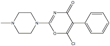 2-(4-Methylpiperazino)-5-phenyl-6-chloro-4H-1,3-oxazin-4-one Struktur