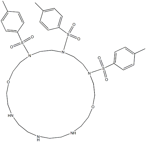 4,7,10-Tris[(4-methylphenyl)sulfonyl]-1,13-dioxa-4,7,10,16,19,22-hexaazacyclotetracosane Struktur