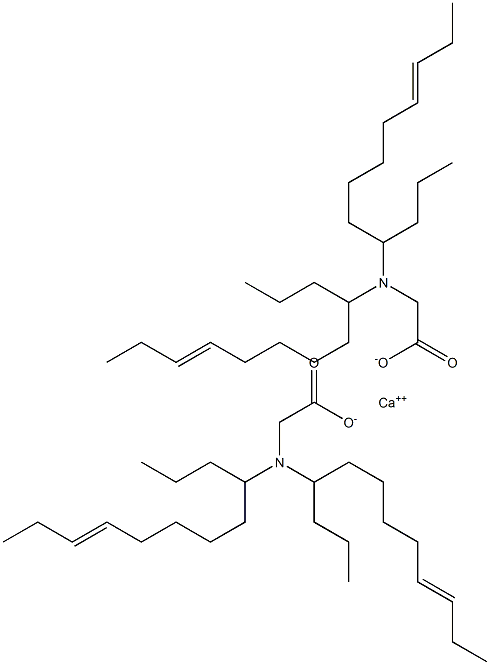 Bis[N,N-di(9-dodecen-4-yl)glycine]calcium salt Struktur