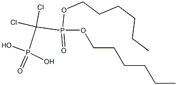 Dichloro[bis(hexyloxy)phosphinyl]methylphosphonic acid Struktur