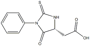 (4R)-5-Oxo-1-phenyl-2-thioxoimidazolidine-4-acetic acid Struktur