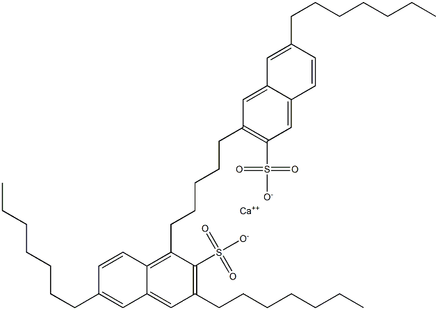 Bis(3,6-diheptyl-2-naphthalenesulfonic acid)calcium salt Struktur