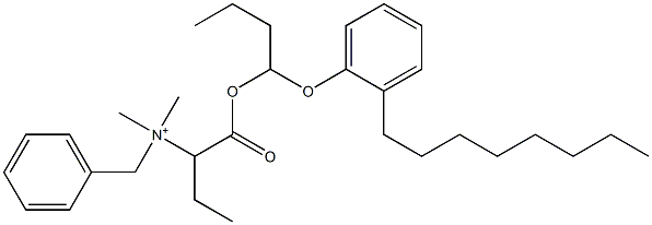 N,N-Dimethyl-N-benzyl-N-[1-[[1-(2-octylphenyloxy)butyl]oxycarbonyl]propyl]aminium Struktur