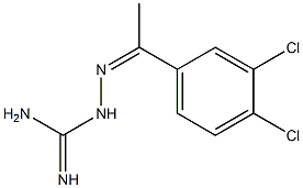 2-Amidino-1-[1-(3,4-dichlorophenyl)ethylidene]hydrazine Struktur