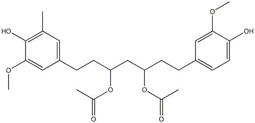 1-(4-Hydroxy-3-methoxy-5-methylphenyl)-7-(4-hydroxy-3-methoxyphenyl)heptane-3,5-diol 3,5-diacetate Struktur