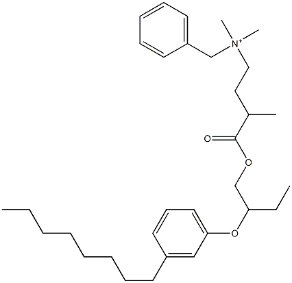 N,N-Dimethyl-N-benzyl-N-[3-[[2-(3-octylphenyloxy)butyl]oxycarbonyl]butyl]aminium Struktur