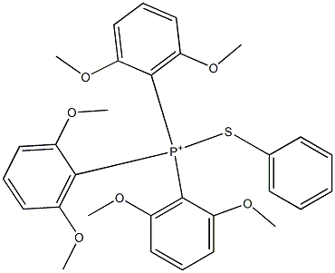 Tris(2,6-dimethoxyphenyl)(phenylthio)phosphonium Struktur