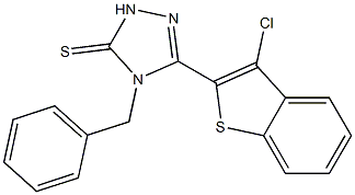 3-(3-Chlorobenzo[b]thiophen-2-yl)-4-benzyl-1H-1,2,4-triazole-5(4H)-thione Struktur