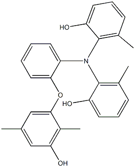 N,N-Bis(2-hydroxy-6-methylphenyl)-2-(3-hydroxy-2,5-dimethylphenoxy)benzenamine Struktur