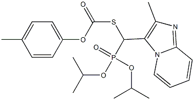 Thiocarbonic acid S-[(2-methylimidazo[1,2-a]pyridin-3-yl)[bis(isopropyloxy)phosphinyl]methyl]O-(4-methylphenyl) ester Struktur