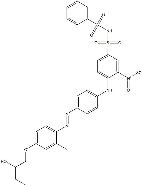 4-[p-[4-(2-Hydroxybutoxy)-2-methylphenylazo]anilino]-3-nitro-N-(phenylsulfonyl)benzenesulfonamide Struktur