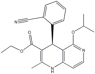 (4S)-1,4-Dihydro-5-isopropyloxy-2-methyl-4-(2-cyanophenyl)-1,6-naphthyridine-3-carboxylic acid ethyl ester Struktur